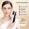 A woman showcasing the KAKUSAN Facial Care Device, highlighting its new features for a complete facial treatment.